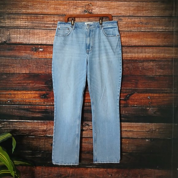 Abercrombie & Fitch Jeans Size 16 Curve Love 90s Slim Straight Ultra High Rise - Picture 2 of 11